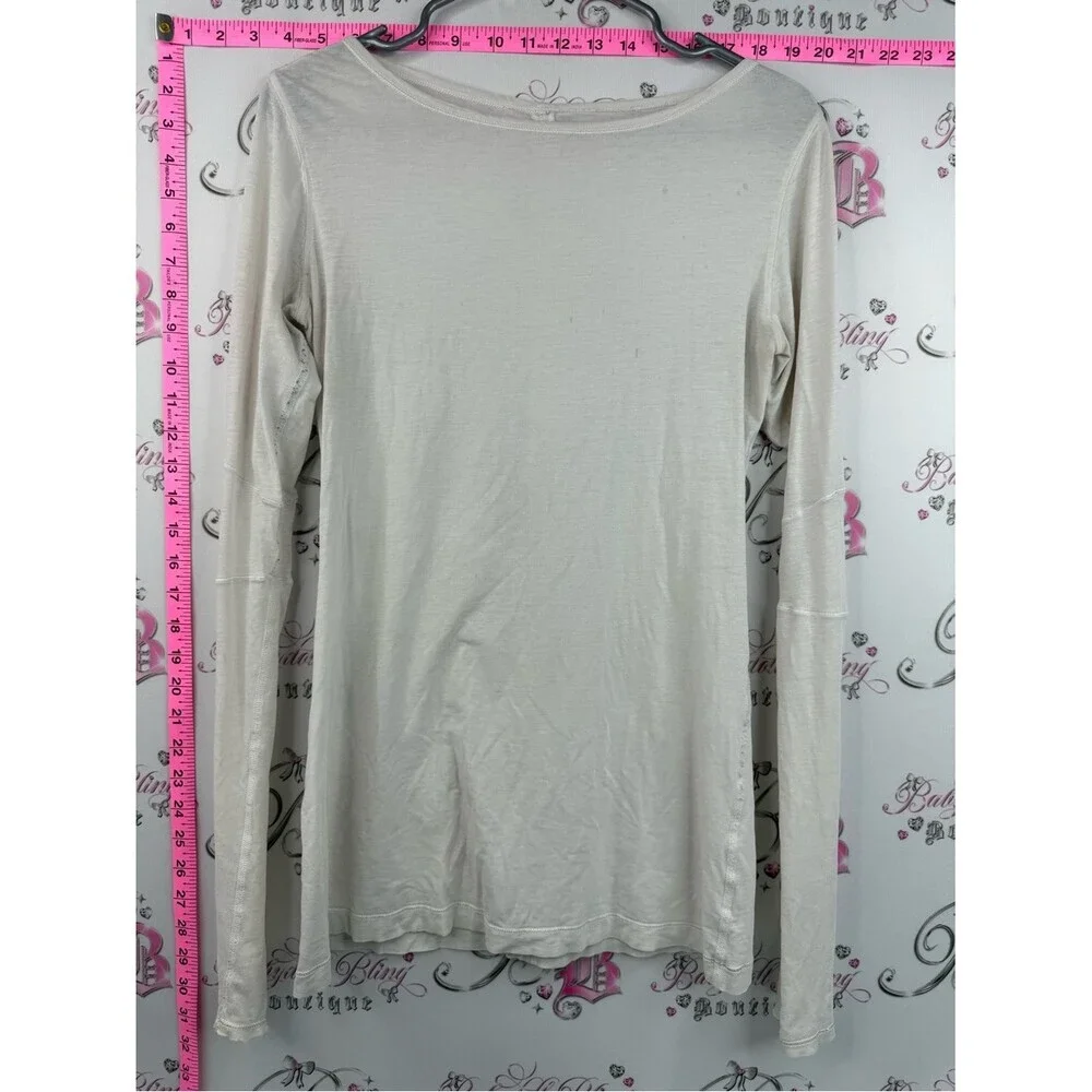 lululemon athletica Long Sleeve Crewneck Top in Light Cream white
